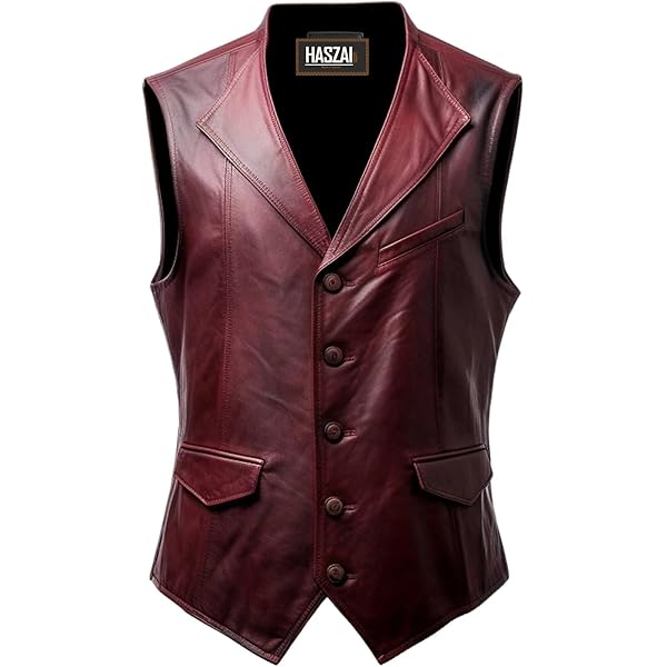RUAZUA Men's Real Cowhide Leather Hair-on Vest ▻ Old